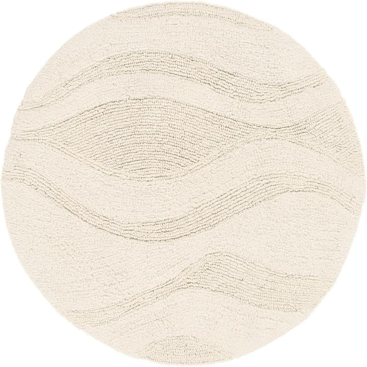 RugVista Badematte Breeze, ∅ 70 cm, Rund, Mittelflor, Anti-Rutsch, Moderner Badteppich, Maschinenwas