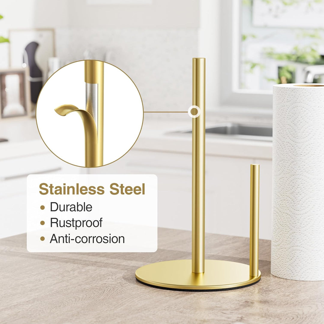 Golden KüChenrollenhalter Arbeitsplatte Papierrollenhalter Stehend KüChenrollen Halter, Premium-Edel