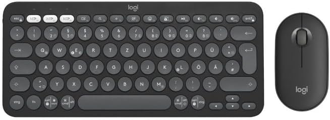 Logitech Pebble 2 Combo für Mac, kabellose Tastatur und Maus, schlank, leise und mobil, anpassbar, B