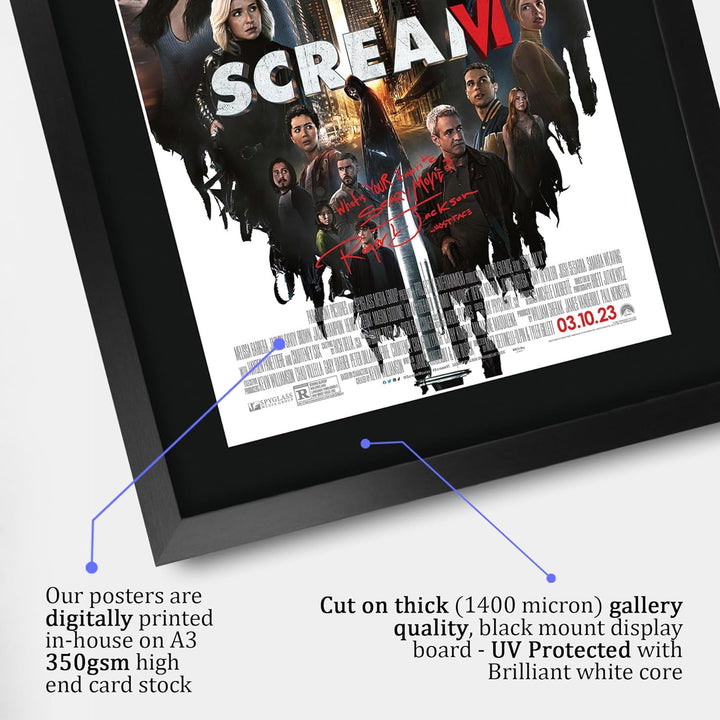 HWC Trading FR A3 Scream 6 Geschenke Geduckter Poster Signiertes Autogramm Foto für Fans von Film Me