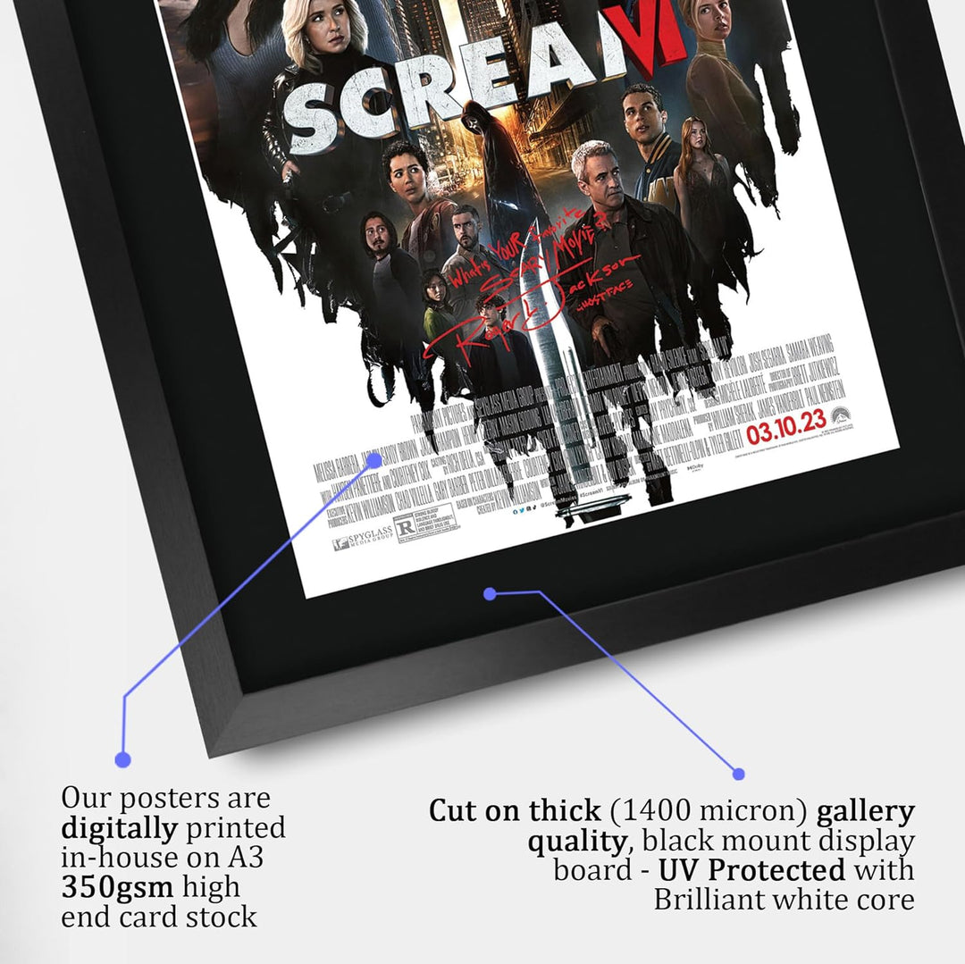 HWC Trading FR A3 Scream 6 Geschenke Geduckter Poster Signiertes Autogramm Foto für Fans von Film Me