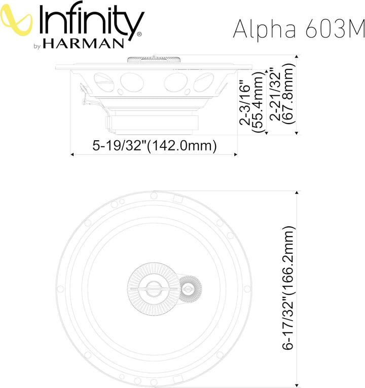Infinity Alpha 603M 3-Wege Koaxial Lautsprecher Auto 16,5cm, 6,5 Zoll, von Harman Kardon Car HiFi mi