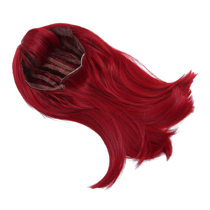 Lange Gerade Perücke Hochtemperatur Rotes Gefälschtes Haar Mit Geradem For Haarklammern Party Women