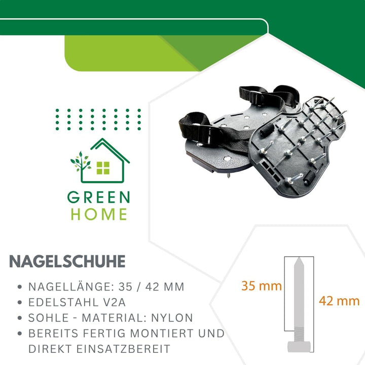 Green Home Entlüftungsroller Set: 50 cm Entlüftungswalze + Nylon-Nagelsohlen [35 mm] (fertig montier