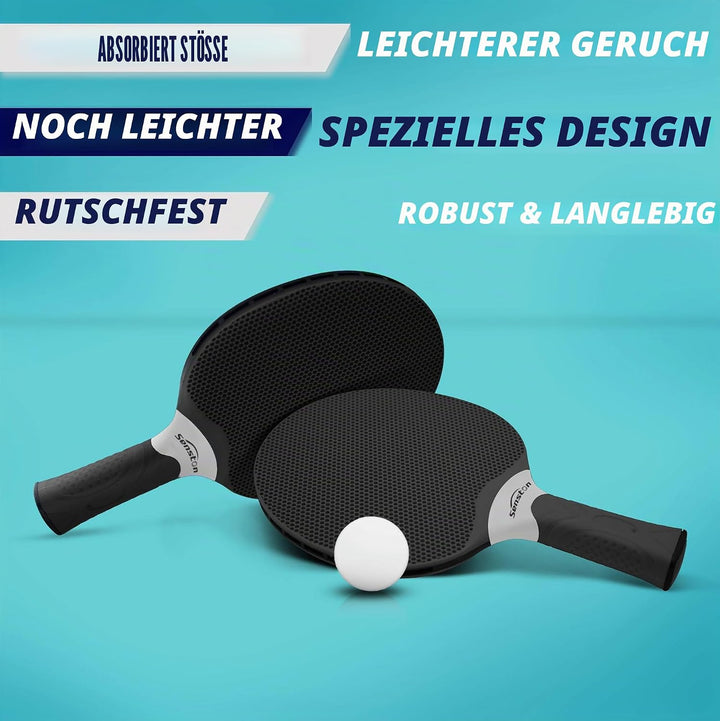 Senston Tischtennisschläger Set, Professionelles Tischtennis Set für 2-4 Spieler, Verbundgummi Tisch