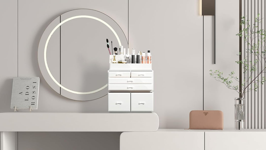 Readaeer Makeup Organizer/Kosmetik Aufbewahrungsbox/Schmink Aufbewahrungskasten in 3 Lagen mit 6 Sch