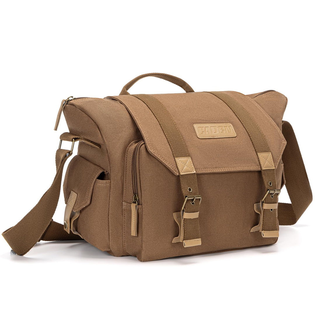CADeN Kameratasche, Foto Travel Compact Leinwand Vintage Schultertasche Kamera Bag mit Gepolsterter