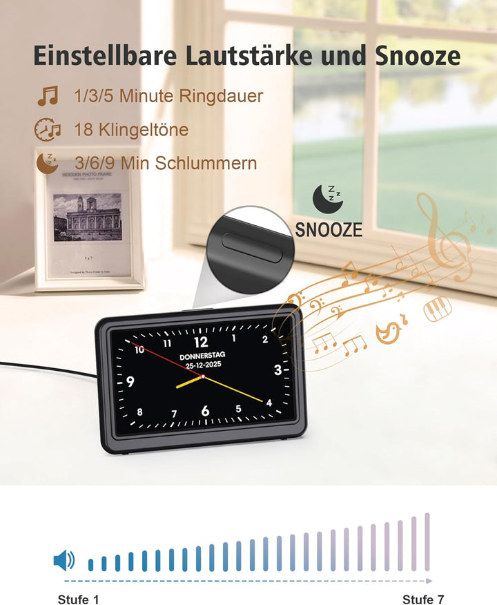 Roxicosly Digitaler Kalender, Elektronischer Tag Datum Wecker, Digital Uhr mit 20 Benutzerdefinierte