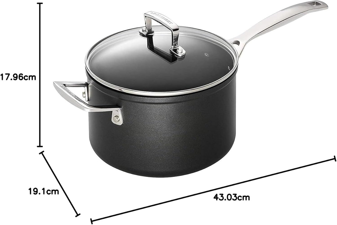 LE CREUSET Aluminium-Antihaft Profitopf, Ø 18 cm, Für alle Herdarten inkl. Induktion geeignet, Anthr