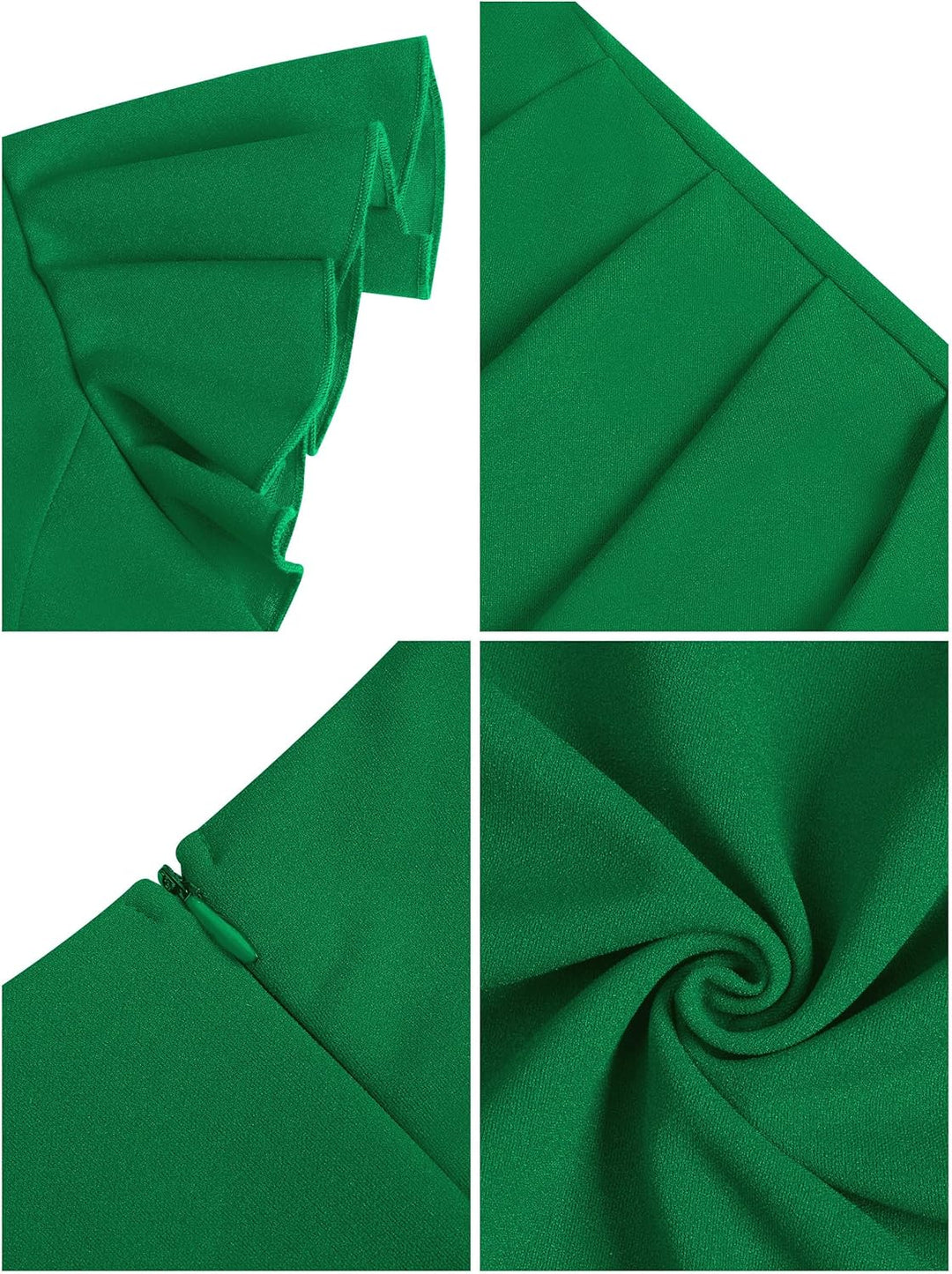 Missufe Damen Cocktailkleid Wickelkleid Partykleid Midikleid Sommerkleid Elegant Bodycon Vintage Rüs