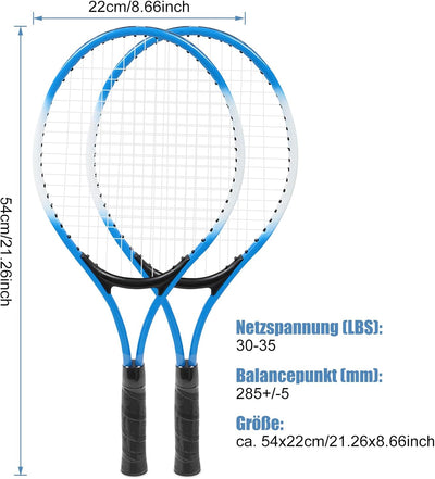 Cocoarm 1 Paar Tennisschläger Set für Kinder mit Tennisball und Tragetasche, 2 x Schläger, Beachtenn