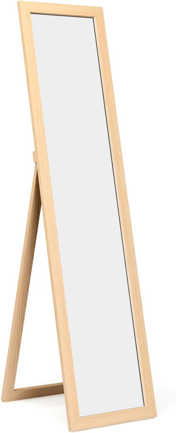GIANTEX Ganzkörperspiegel, freistehender Spiegel, Wand- oder Türspiegel, Hängespiegel, Spiegel mit H