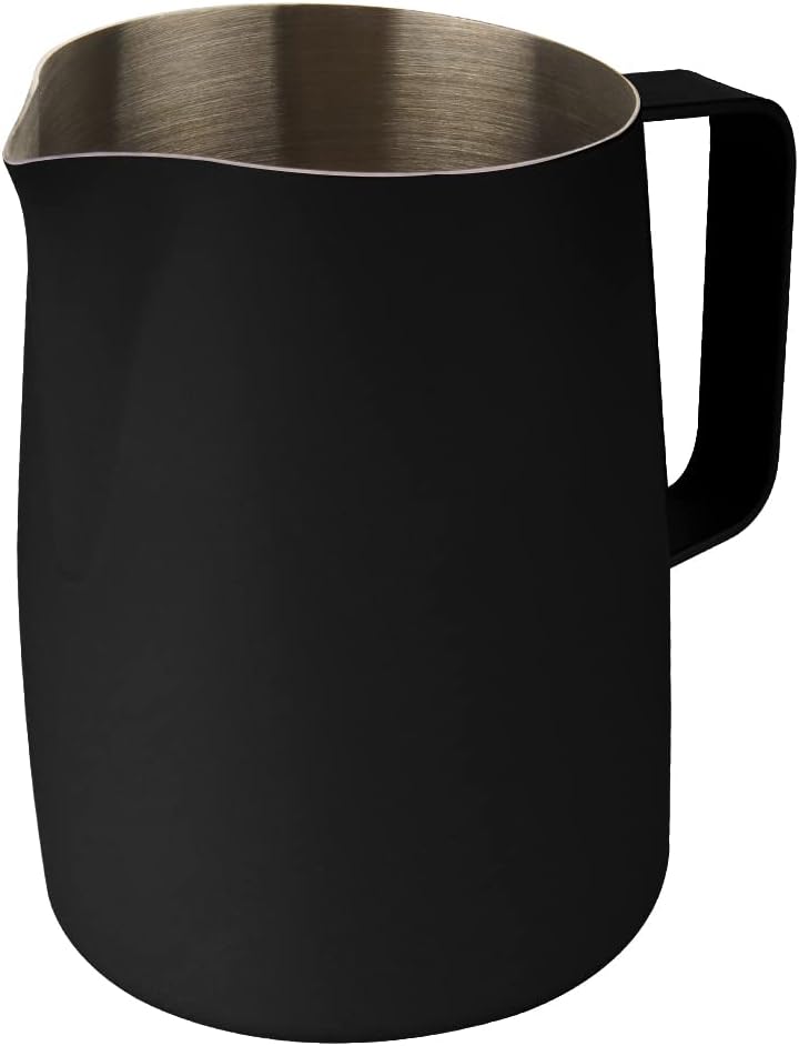Dianoo Milchaufschäumkrug mit Griff, 600 ml, Edelstahl-Dampfkrug, Espresso-Milchaufschäumer, Tasse f