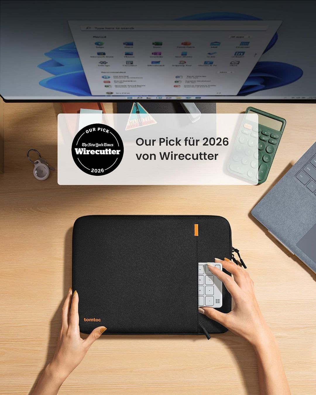 tomtoc 360° Tasche Hülle für 2024 13-Zoll Microsoft Neu Surface Pro 11. Edition, Copilot+ PC, 13 Zol