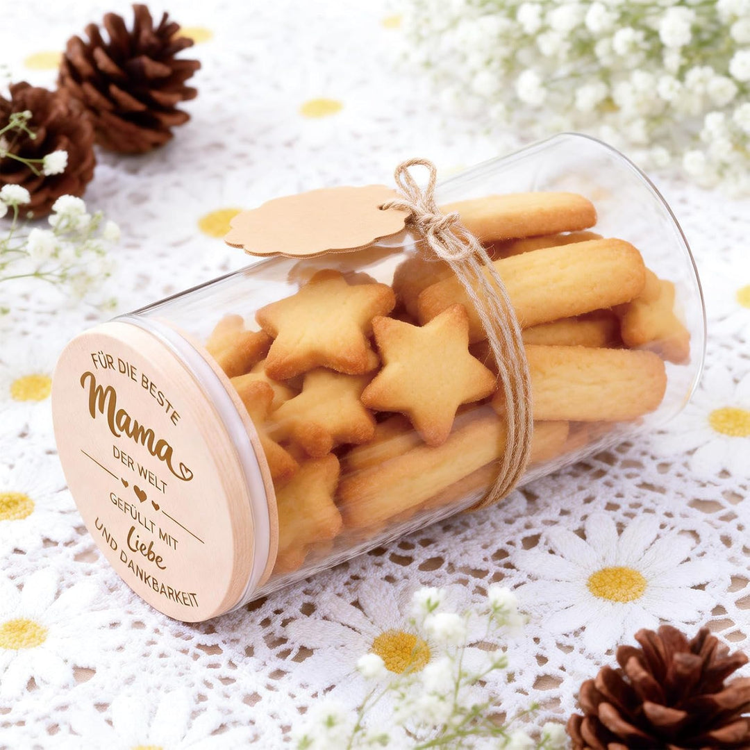 Mama Geschenk, Glasdose mit Holzdeckel 800ml, Mama Geburtstagsgeschenk, Muttertagsgeschenk, Geschenk