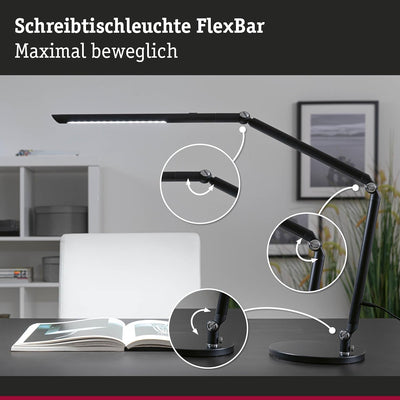 Paulmann 78912 LED Schreibtischleuchte FlexBar White Switch Tunable White incl. 1x10,6 Watt dimmbar