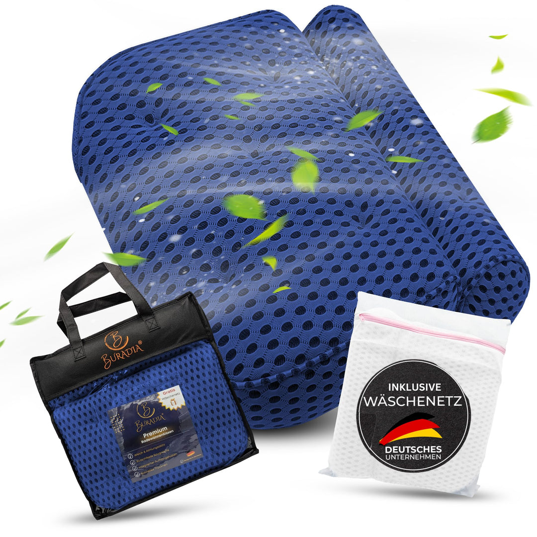 Badewannenkissen inkl. Wäschenetz - Ultimativer Komfort und Entspannung mit neuester Air Mesh Techno