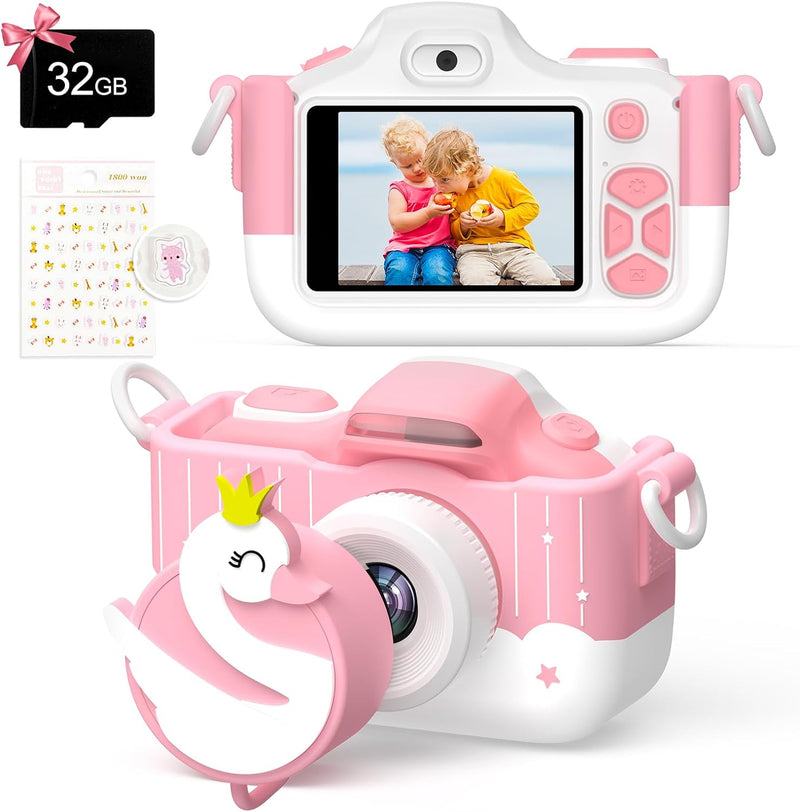 Kriogor Kinder Kamera, Digital Fotokamera Selfie und Videokamera mit 16 MP/Dual Lens/ 2 Inch Bildsch