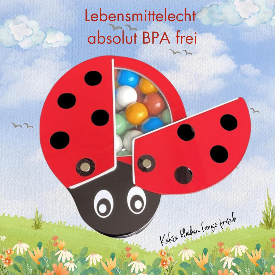 MediMuc Marienkäfer mit abklappbaren Flügeln und transparentem Sichtfenster - Geschenkdose, Osterdos