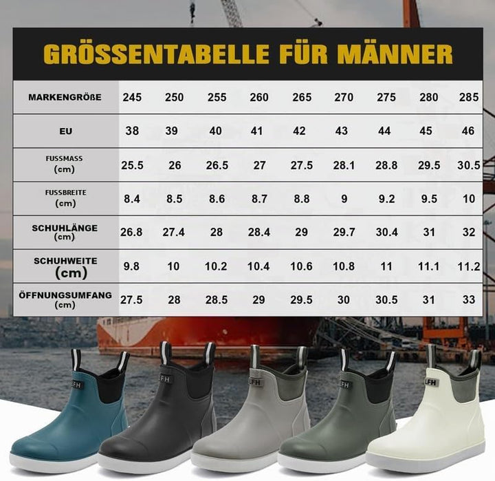 Rumkok Gummistiefel Herren Halbhoch, Grundlegend Wasserdicht Atmungsaktiv Stiefeletten, Anti-Rutsch