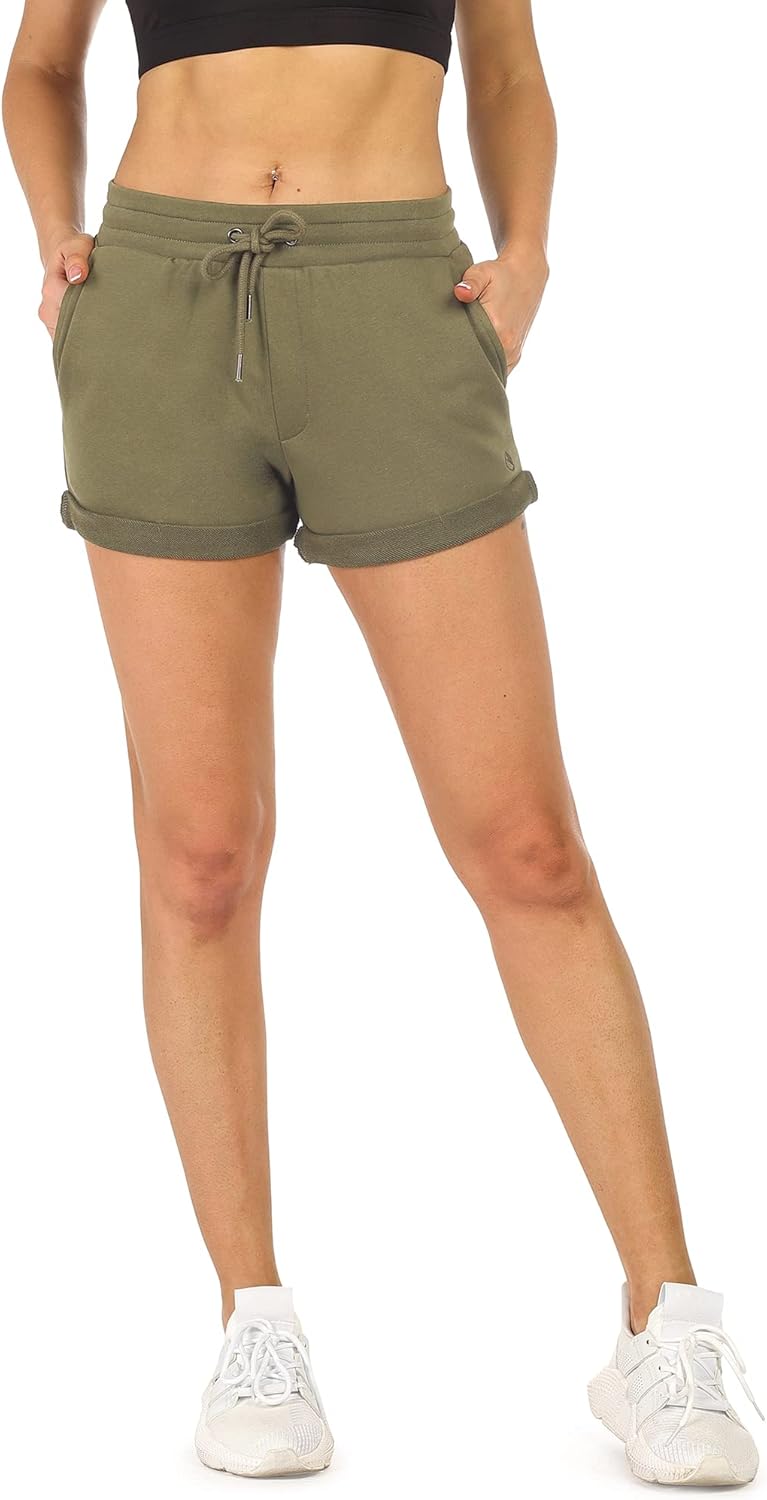icyzone Damen Sportshorts Kurze Sporthose Atmungsaktive Laufshorts Bequeme Trainingsshorts für Fitne