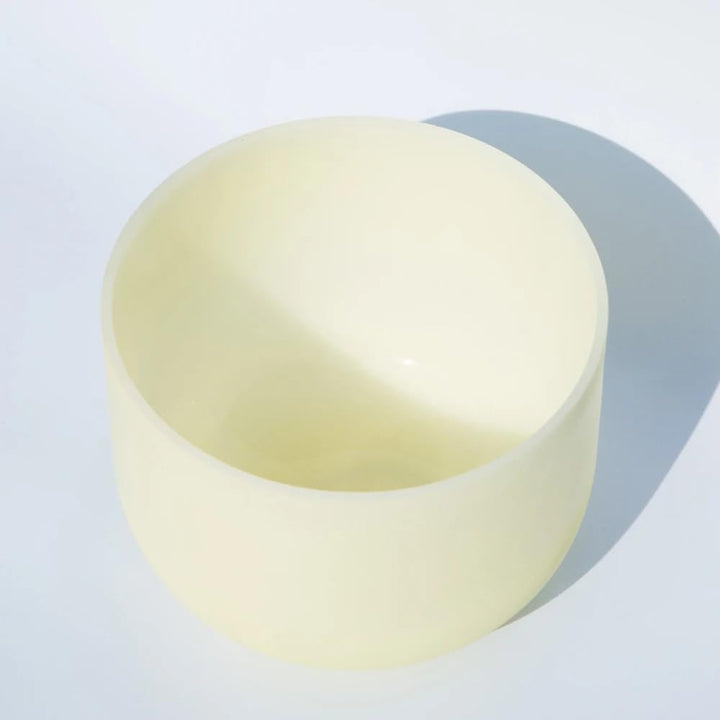 Hye-eun 3er Set Kristall-Klangschalen 8“G 10”E 12“C 432Hz Lemon Gelb, handgefertigt aus 99.99% Quarz