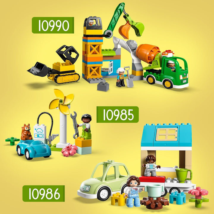 LEGO 10985 DUPLO Town Windrad und Elektroauto, Spielzeugauto-Lernspielzeug für Mädchen und Jungen ab
