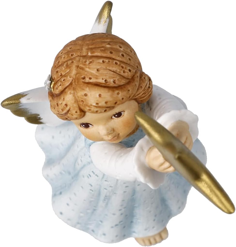 Goebel X-Mas Nina & Marco Engels-Figur Winterengelchen mit Goldenem Stern aus Porzellan Mehrfarbig,