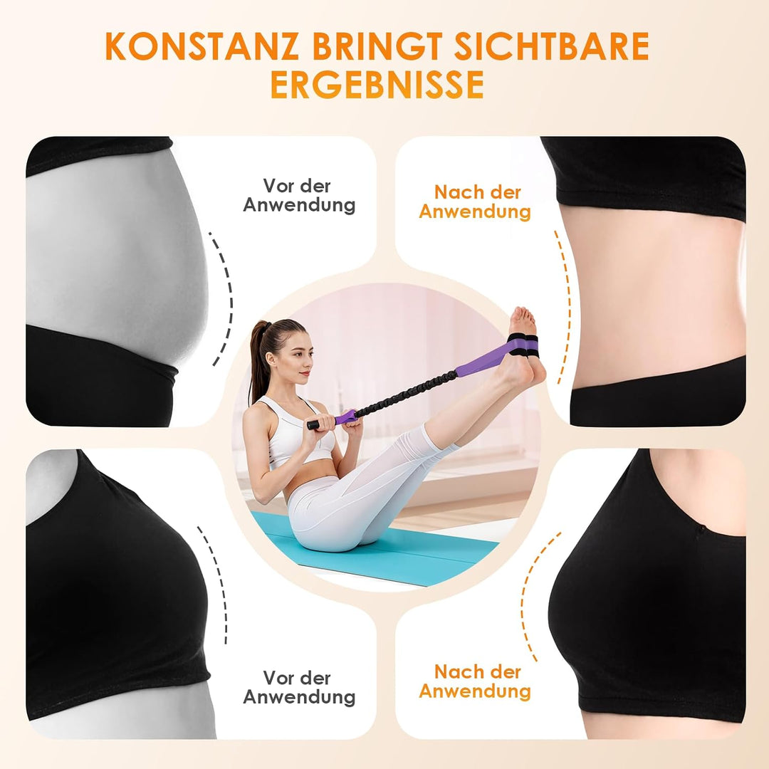 TOMSHOO Pedal Widerstandsbänder mit Griff, Multifunktions Bauchtrainer für Zuhause, Bodybuilding Exp