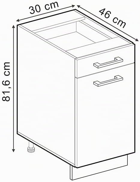 Vicco Apothekerschrank R-Line, Sonoma, 30 cm ohne Arbeitsplatte, zur freien Kombination innerhalb mo
