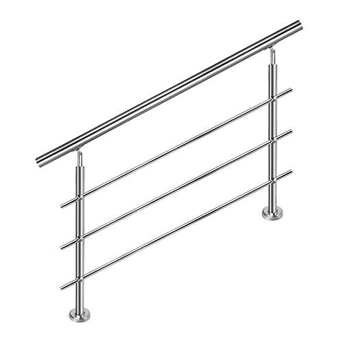 Aufun Treppengeländer Edelstahl Handlauf Geländer für Treppen, Innen und Aussen, Balkon, Brüstung, S