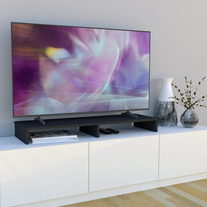 Henor Monitorständer TV-Bildschirmerhöhung in FSC® Holz 100 x 26.5 x 12 cm. Unterstützt 90 kg Graphi