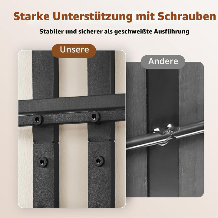 Hoctieon Weinregal Wand, Flaschenregal mit 6 Ebenen, Metall Weinregal Hängend Weinflaschenregale Sch