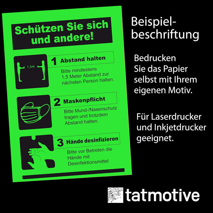 Neonpapier NEON Grün 500 Blatt DIN A4 80 g/qm farbiges Briefpapier, Leuchtpapier, 500 Blatt