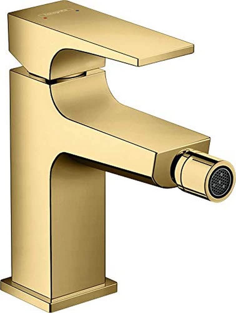 hansgrohe Bidetmischer Metropol mit Push-Open Ablaufgarnitur, Polished Gold Optik Polished Gold Opti