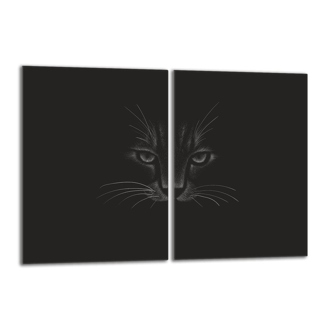 Herdabdeckplatten Set 2x40x52 cm Ceranfeld Abdeckung Glas Spritzschutz Abdeckplatte Glasplatte Herd
