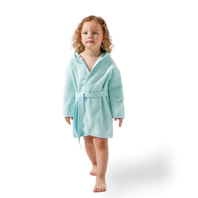 Baby Bademantel mit süssem Giraffenmotiv – Kapuzenbademantel aus 100% Baumwolle – Weich, saugfähig &