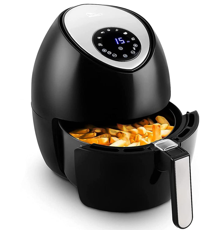 Heissluftfritteuse, Uten 4,5L Fritteuse Airfryer XL Aerofryer mit Digitalem Display, 7 Programms, To