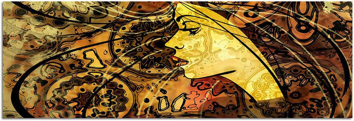 Augenblicke Wandbilder Leinwandbild als Panorama in 150x50cm Frau Gesicht Kunstwerk Gemälde