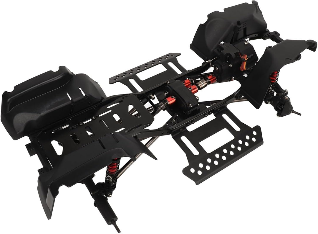 Dilwe RC Auto SCX10 Chassis Rahmenkit, 313mm Radstand, Kohlefaser + Alu, für SCX10 1/10 RC Crawler O