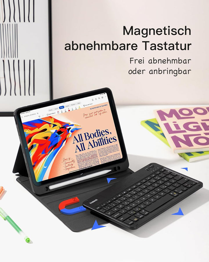 Inateck Tastatur Hülle kompatibel mit iPad 10 Gen. 2022, iPad Air 5/4 (2022/2020) 10,9 Zoll, iPad Pr
