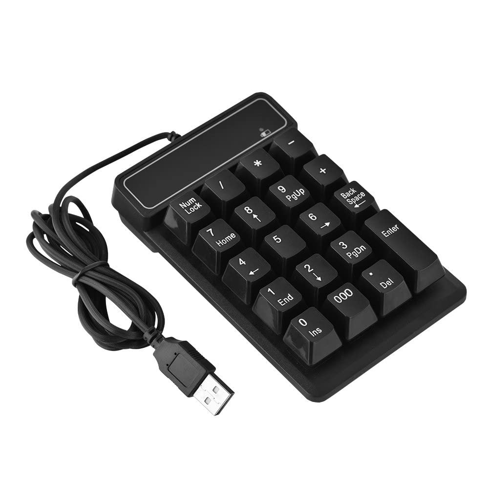 Bewinner Wired Numeric Keypad, 19 Tasten Portable Slim Spritzwassergeschützter wasserdichter Nummern