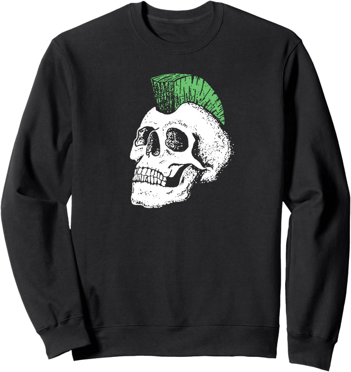 Saint Patricks Day Vintage Skull & Mohawk Funny Retro Sweatshirt