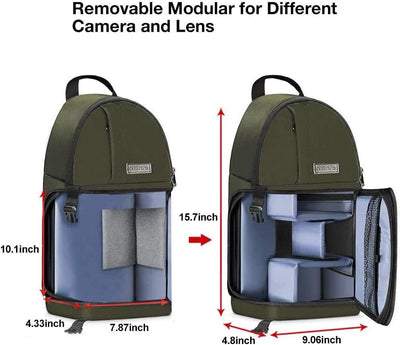 MOSISO Kamera Umhängetasche,DSLR/SLR/Spiegellos Kameratasche Stossfeste Fotografie Kamerarucksack mi