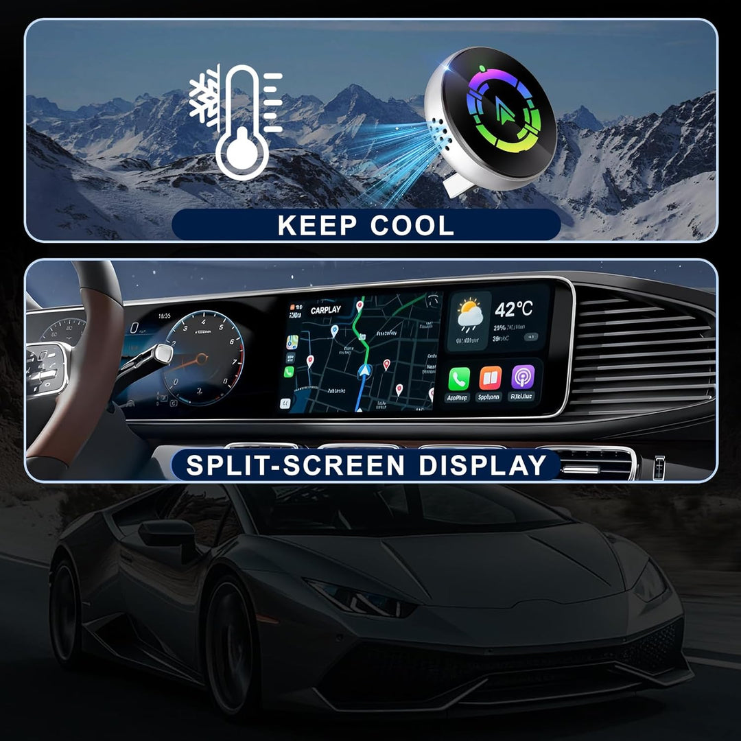 2-in-1 CarPlay Wireless Adapter for iPhone,2025 Upgrade Converts Factory Wired to Wireless CarPlay D