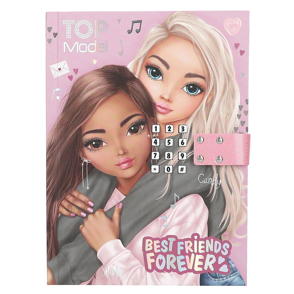 Depesche 13723 TOPModel My BFF - Tagebuch mit Zahlen-Code und Sound, Buch mit 80 linierten und bunt