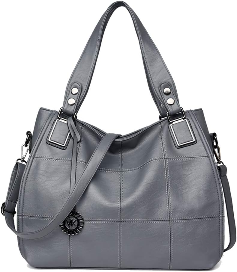 Kris Anna Damen Hobo Schultertasche Shopper Tasche aus PU-Leder mit Schulterriemen Umhängetasche Sti