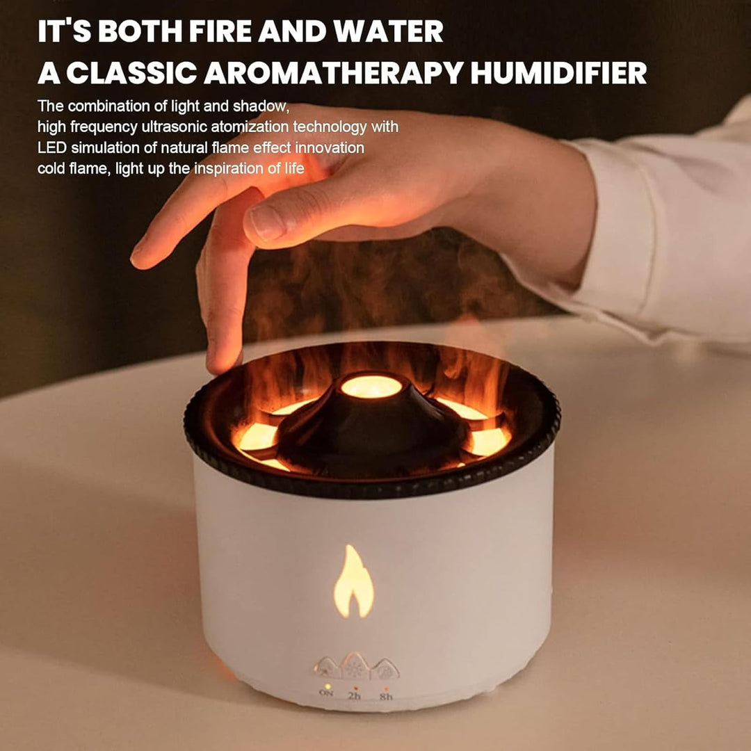 Vulkan-Luftbefeuchter Flammen Aroma Diffusor, 360ML Volcano-Diffuser Luftbefeuchter Schlafzimmer,Gro