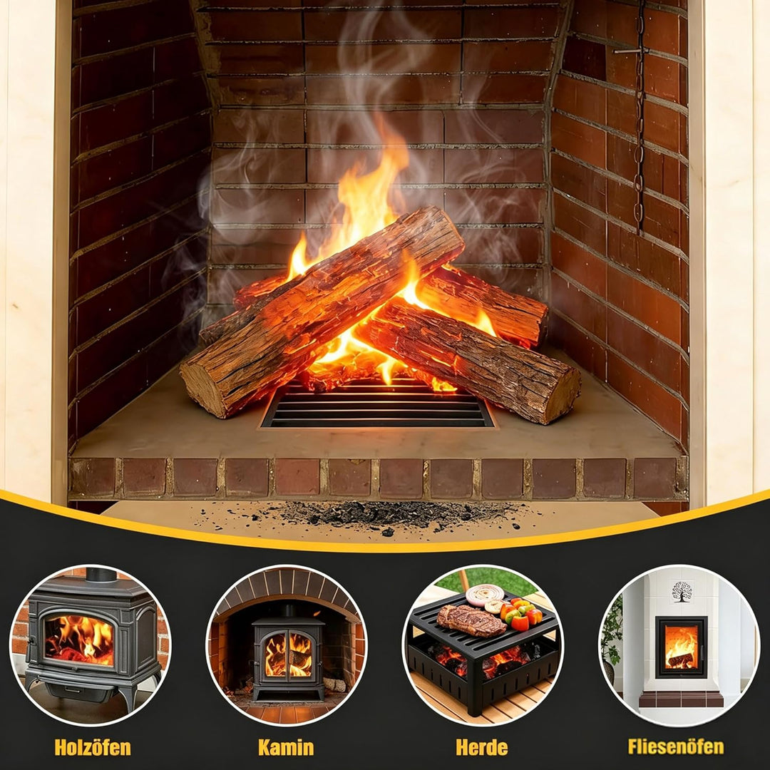 GFTIME Gusseisen Kaminrost 22x 20 cm Feuerrost Ofenrost Aus Massivem Gusseisen, Kamin Feuerrost für
