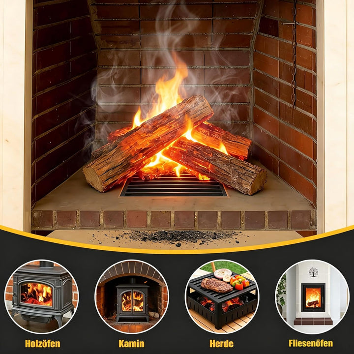 GFTIME Gusseisen Kaminrost 22x 20 cm Feuerrost Ofenrost Aus Massivem Gusseisen, Kamin Feuerrost für